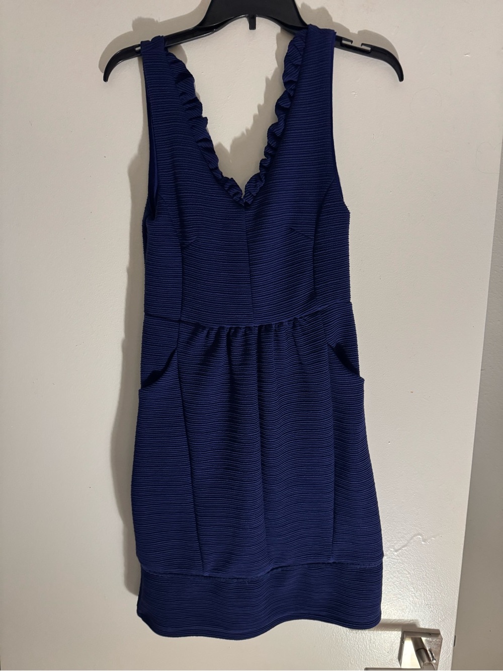 Anthropologie Maeve Ottoman Ruffle Dress Size S Textured Knit Mini Casual Boho